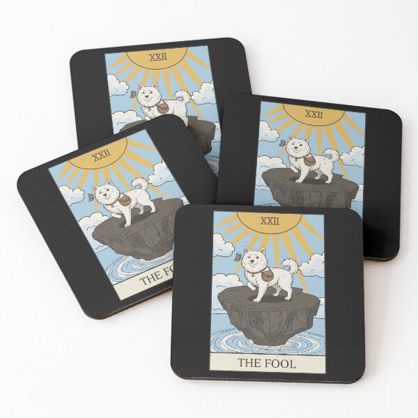 Item preview, The Fool Dog Tarot Card Major Arcana Funny White Dog Spiritual Occult designed and sold by DrawHandArt.