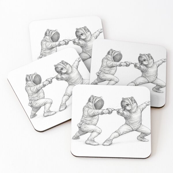Item preview, Funny Fencing Dog Art designed and sold by ChillCharmStudio.