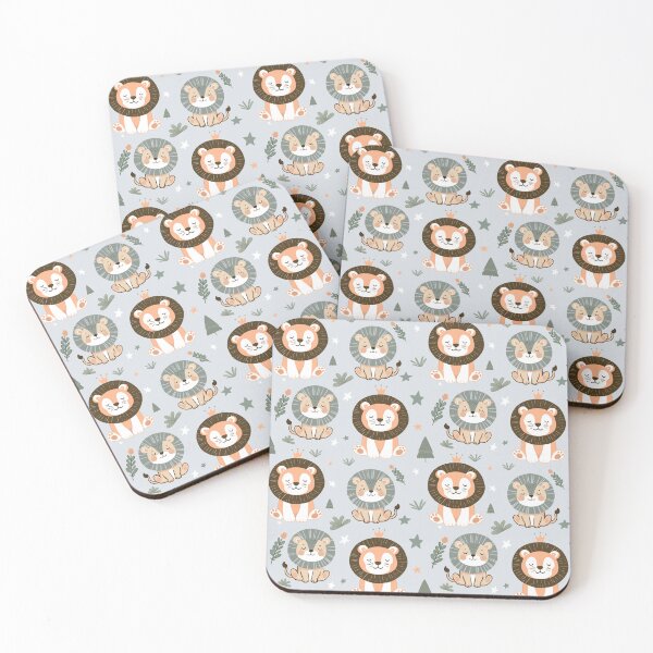 Item preview, Lions (blue) designed and sold by WildLakePatterns.