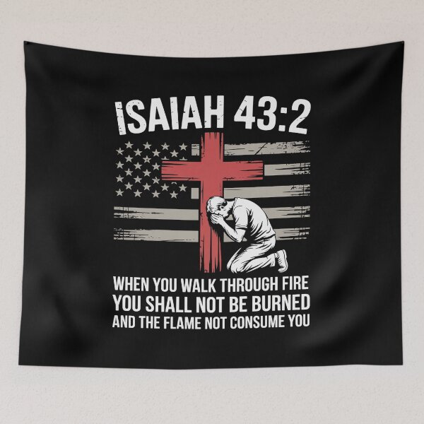 Item preview, Thin Red Line Firefighter Cross Bible Verse American Flag designed and sold by Dakarothill.