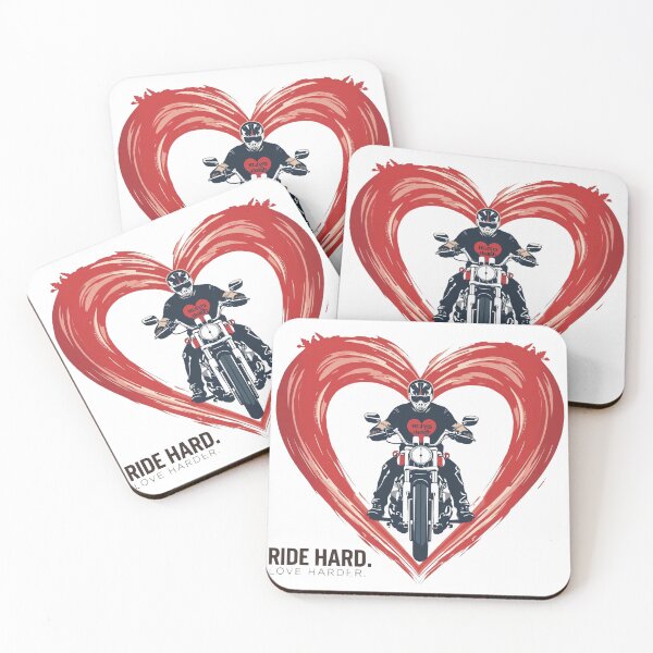Item preview, Biker on a Heart Background – Ride Hard, Love Harder designed and sold by TwoWheels-shop.