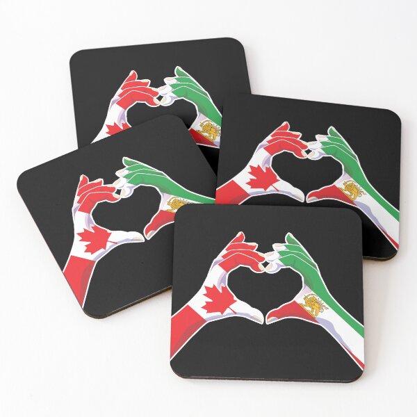 Item preview, Canadian–Iranian Unity | Heart Hands with Lion and Sun designed and sold by FlagX.