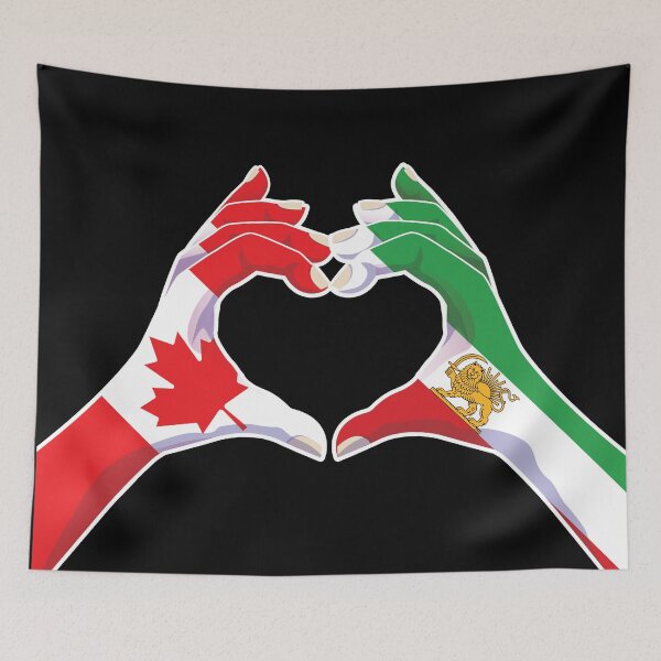 Item preview, Canadian–Iranian Unity | Heart Hands with Lion and Sun designed and sold by FlagX.