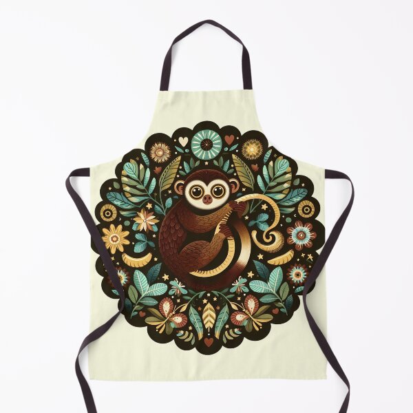 Item preview, Tarsier with Floral Motifs – Hope for Wildlife Scandinavian Folk Art by heidiannemorris © designed and sold by FOLK ART FUSION by heidiannemorris.