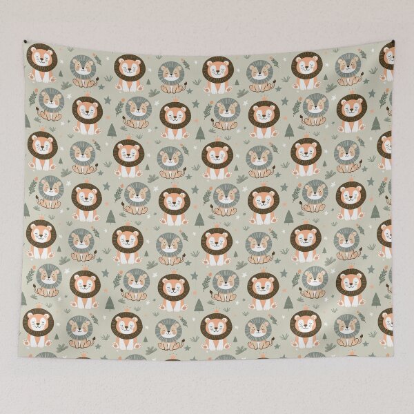 Item preview, Lions (green) designed and sold by WildLakePatterns.