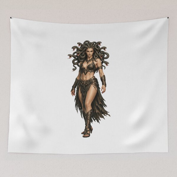 Item preview, Gorgon Medusa Mythical Creature Art — Dark Fantasy Serpent Queen Illustration | Ancient Greek Mythology designed and sold by AlexLineArt.
