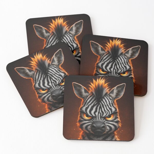 Item preview, Angry Zebra | Dark Cute Cartoon Aesthetic (Orange Glow) designed and sold by ᗩᑎTOᑎ OᒪEKSIYEᑎKO.