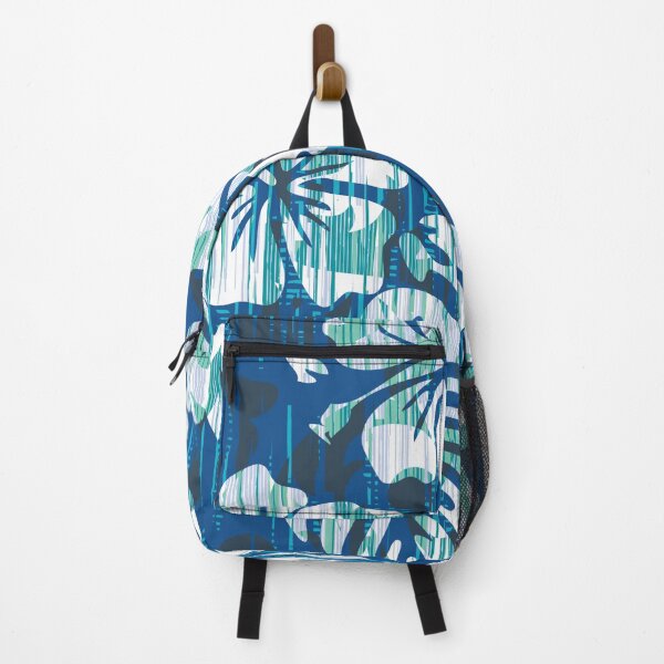 Item preview, Blue Hawaiian Luau Tropical Tiki Hibiscus Monstera Floral designed and sold by RetroMaggie.