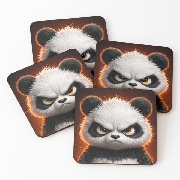 Item preview, Angry Panda | Cute Dark Cartoon Aesthetic (Fiery Orange Glow) designed and sold by ᗩᑎTOᑎ OᒪEKSIYEᑎKO.