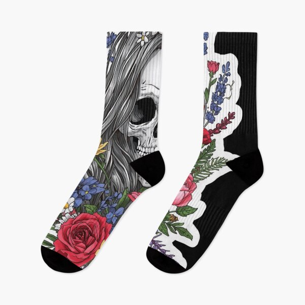 Item preview, Slavic Lady Midday Skull Floral Folklore Art designed and sold by Bone & Blade.