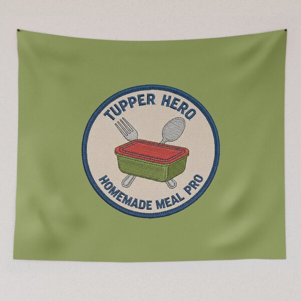Item preview, Boy girl scout badge: Tupperware food, fork, spoon designed and sold by Yeicoboo.