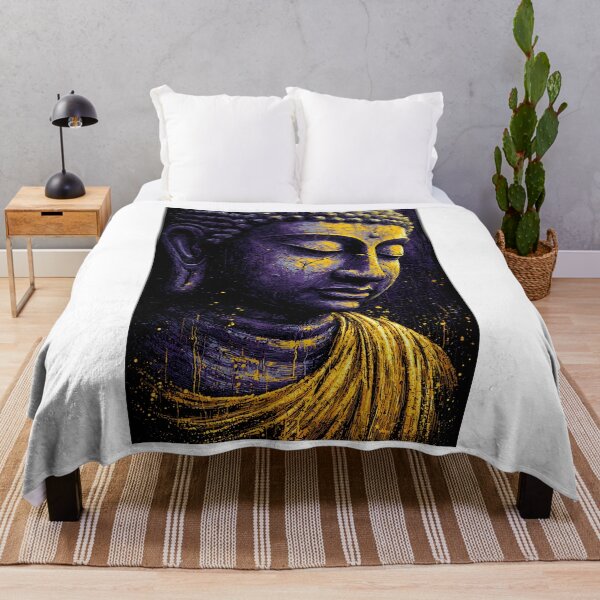Item preview, Golden Buddha Statue with Artistic Highlights designed and sold by Artessie.