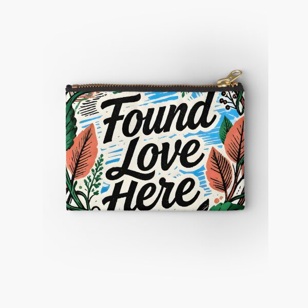 Item preview, Found Love Here – Leafy Wreath Romantic Typography designed and sold by FreeFromDefault.