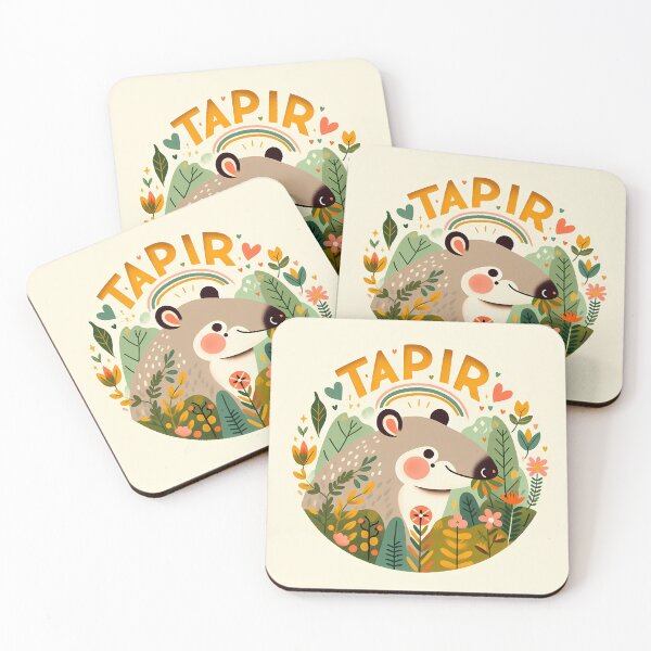 Item preview, Tapir with Floral Motifs – Hope for Wildlife Scandinavian Folk Art by heidiannemorris © designed and sold by FOLK ART FUSION by heidiannemorris.