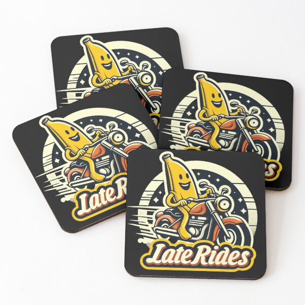 Item preview, Late Rides Banana: Retro Vintage Motorcycle Biker designed and sold by Zoo-Moo.