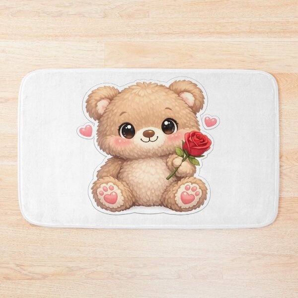 Item preview, Cute Teddy Holding Rose – Valentine Love Bear designed and sold by Art Vibe By Hemant.