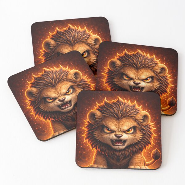 Item preview, Angry Lion Cub | Cute Dark Cartoon Aesthetic (Fiery Orange Glow) designed and sold by ᗩᑎTOᑎ OᒪEKSIYEᑎKO.