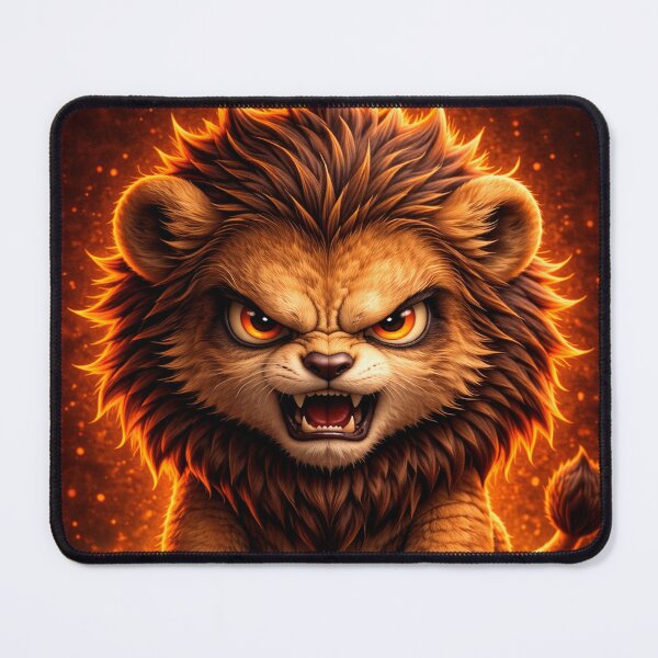 Item preview, Angry Lion Cub | Cute Dark Cartoon Aesthetic (Fiery Orange Glow) designed and sold by ᗩᑎTOᑎ OᒪEKSIYEᑎKO.