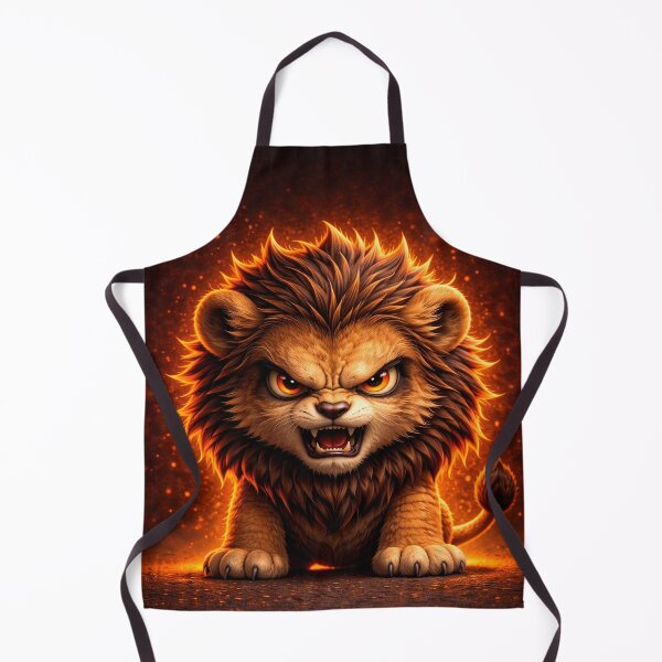 Item preview, Angry Lion Cub | Cute Dark Cartoon Aesthetic (Fiery Orange Glow) designed and sold by ᗩᑎTOᑎ OᒪEKSIYEᑎKO.