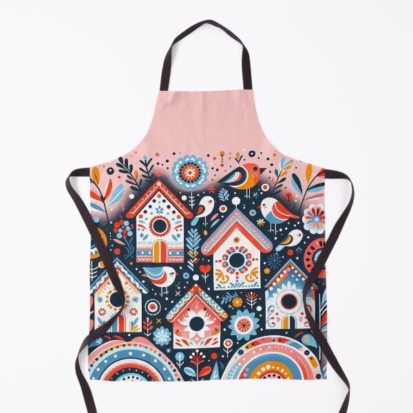 Item preview, Birds and Birdhouses with Floral Decorative Motifs – Scandinavian Folk Art by heidiannemorris © designed and sold by FOLK ART FUSION by heidiannemorris.