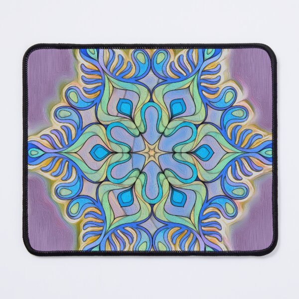 Item preview, Intricate Blue Mandala on Purple Abstract designed and sold by Anas Arts.