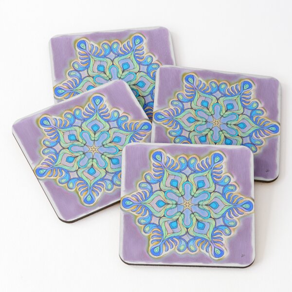 Item preview, Intricate Blue Mandala on Purple Abstract designed and sold by Anas Arts.