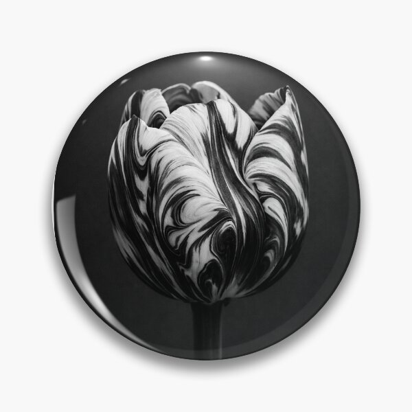 Item preview, Gothic Marbling Ebru Tulip – Black & White Fine Art Flower Photography designed and sold by Pacika.