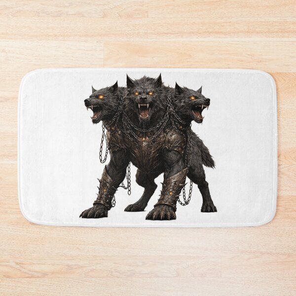 Item preview, Cerberus Mythical Creature Art — Three-Headed Hellhound Guardian | Dark Fantasy Illustration designed and sold by AlexLineArt.