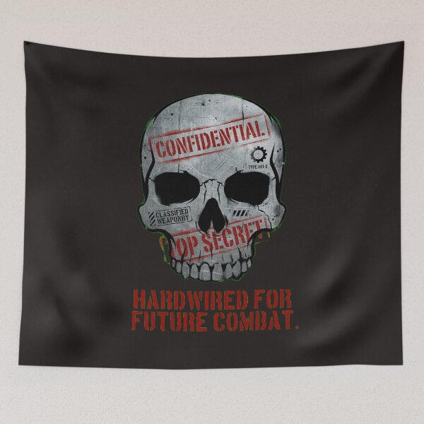 Item preview, Classified Black Site Skull - Top Secret Military Stencil designed and sold by Thaivi Design.