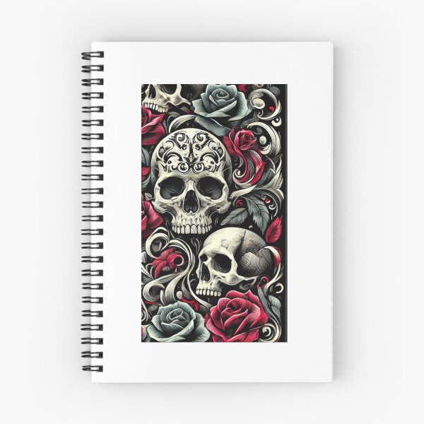 Item preview, “Dark Elegance: Skulls and Roses in Black, Grey, and Red” designed and sold by coolasfuc.