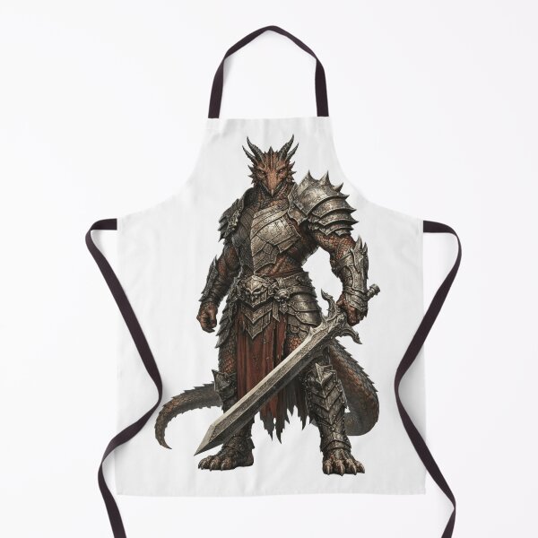 Item preview, Dragonborn Warrior Art — Armored Dragon Knight with Sword | Epic Dark Fantasy Illustration designed and sold by AlexLineArt.