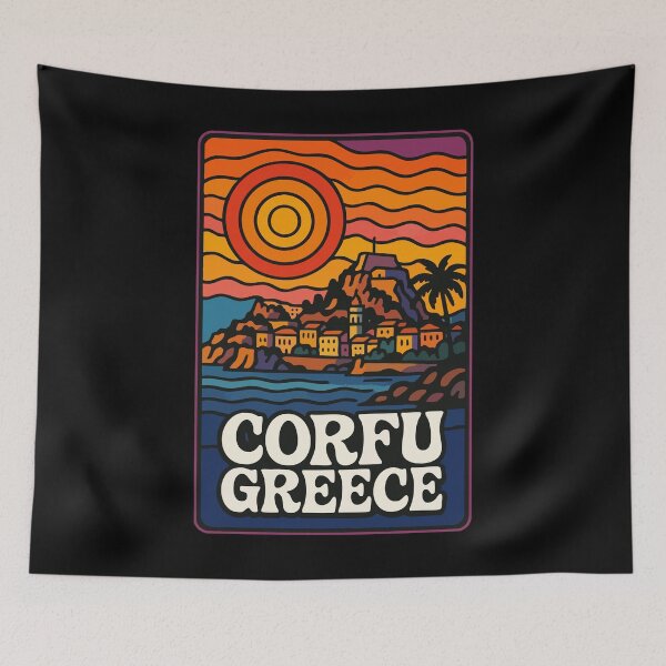 Item preview, Corfu Island Greece Trippy Travel designed and sold by TomFrontierArt.