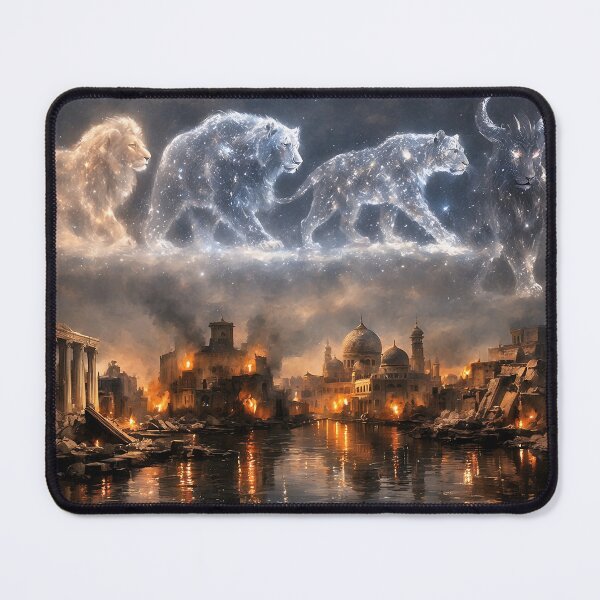 Item preview, Celestial Beasts Above a Burning Ancient City designed and sold by athanasioungr.