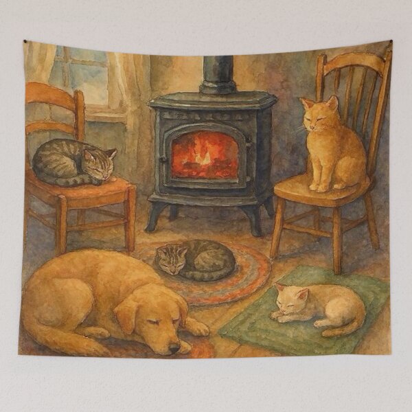 Item preview, Gathered Around the Stove designed and sold by TinCatOutPost.