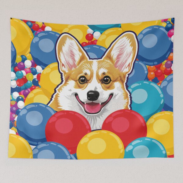 Item preview, Corgi Treibball Sticker – Urban Herding Dog designed and sold by Arthoughts.