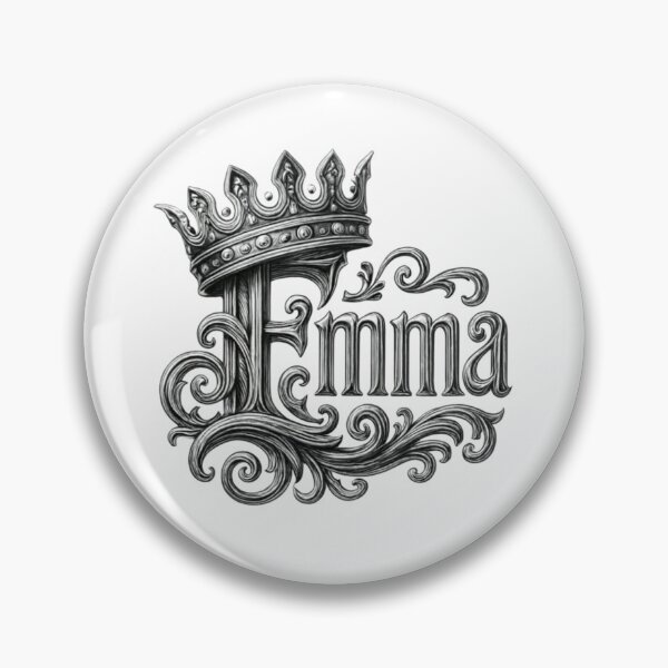 Item preview, Emma – Ornate Royal Lettering with Crown | Elegant Monochrome Design designed and sold by Williams Anderson.