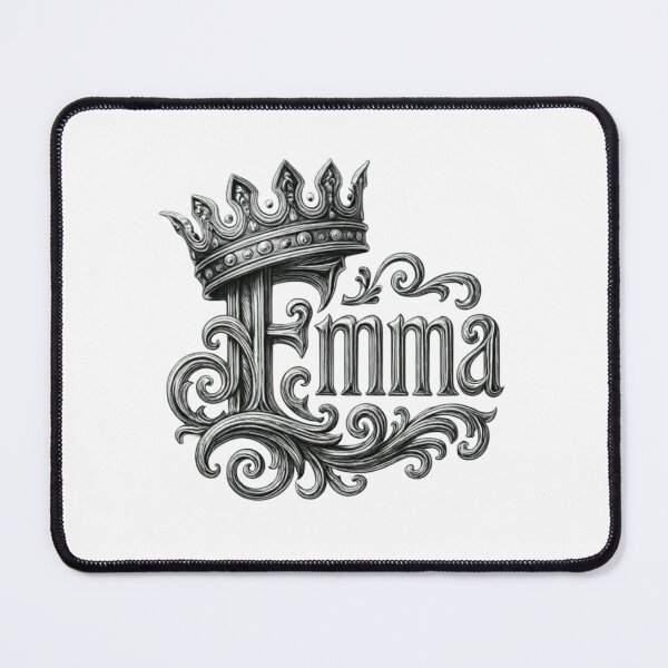 Item preview, Emma – Ornate Royal Lettering with Crown | Elegant Monochrome Design designed and sold by Williams Anderson.