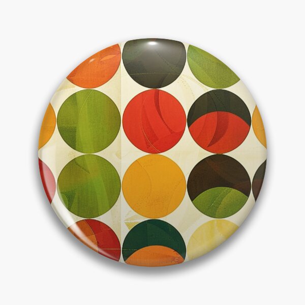 Item preview, Mid-Century Modern Colorful Textured-Style Aesthetic Circles Pattern designed and sold by DEC02.