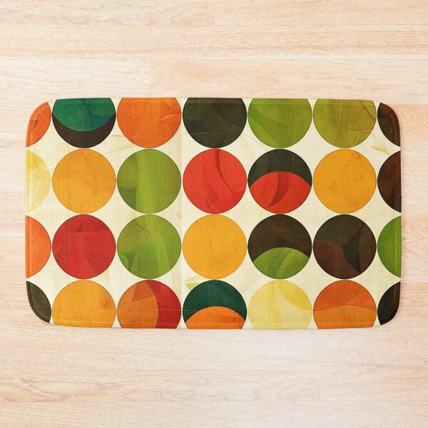 Item preview, Mid-Century Modern Colorful Textured-Style Aesthetic Circles Pattern designed and sold by DEC02.