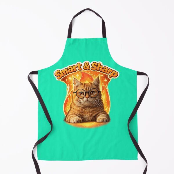 Item preview, Smart & Sharp Cat Illustration – Cute Nerd Cat with Glasses, Funny Animal Art designed and sold by ELVIN DESIGNS.