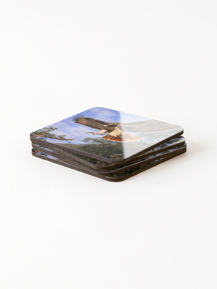 Thumbnail 4 of 5, Coasters (Set of 4), Red Tail Hawk designed and sold by RylaxdPics.