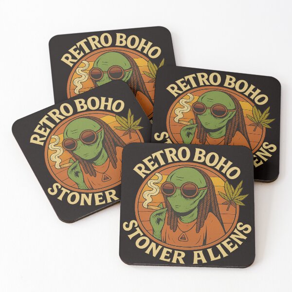 Item preview, Retro Stoner Alien with Dreadlocks - Hippie Boho Space Traveler designed and sold by TSE DESIGN.