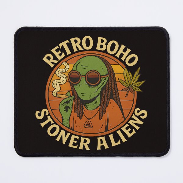 Item preview, Retro Stoner Alien with Dreadlocks - Hippie Boho Space Traveler designed and sold by Stone-T .