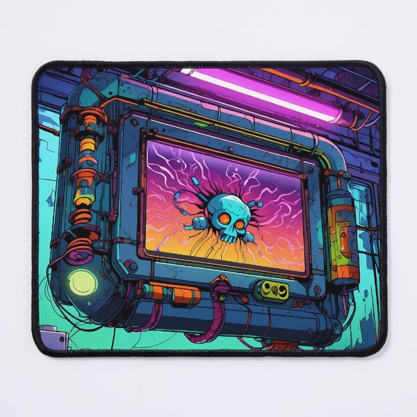 Item preview, Neon Warning System – Cyberpunk Skull Interface designed and sold by athanasioungr.