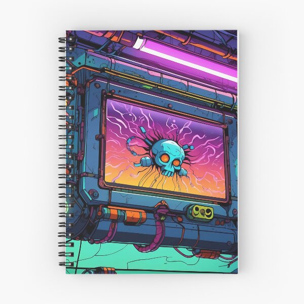Item preview, Neon Warning System – Cyberpunk Skull Interface designed and sold by athanasioungr.