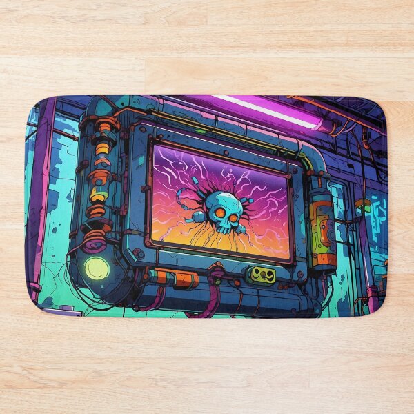 Item preview, Neon Warning System – Cyberpunk Skull Interface designed and sold by athanasioungr.