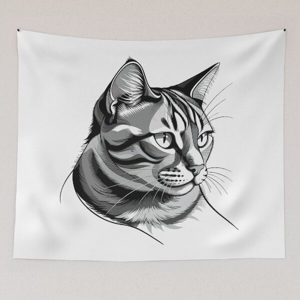 Item preview, Tabby Cat Portrait – Realistic Art designed and sold by Mikoff04-arts.