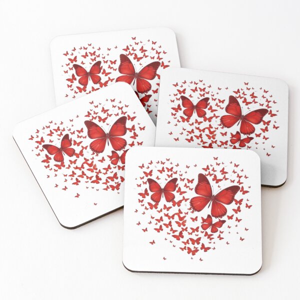 Item preview, Red Butterfly Heart – A Symbol of Passion and Love designed and sold by AesthinkArt.