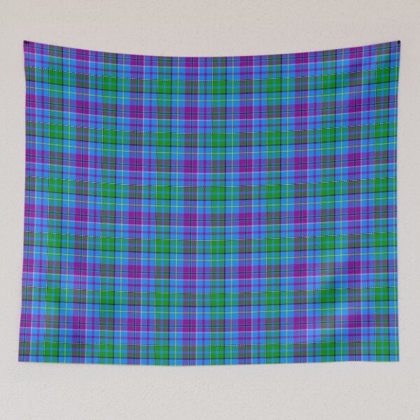 Item preview, Purple and Green Tartan Plaid On Blue Background  designed and sold by PatternTitan.