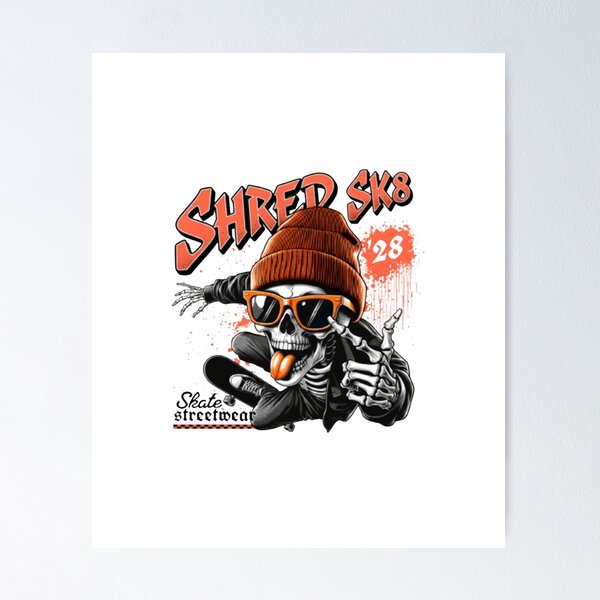 Item preview, Shred SK8 Skeleton — Edgy Skateboarding Grim Reaper Streetwear Graphic designed and sold by Colorful-Garden.